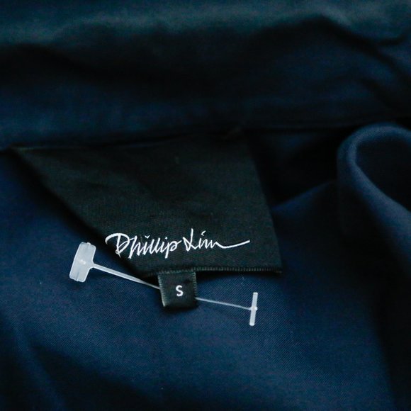 Phillip Lim Navy Blue Asymmetrical Pocket Double Zipper Nylon Jacket S - Picture 8 of 9